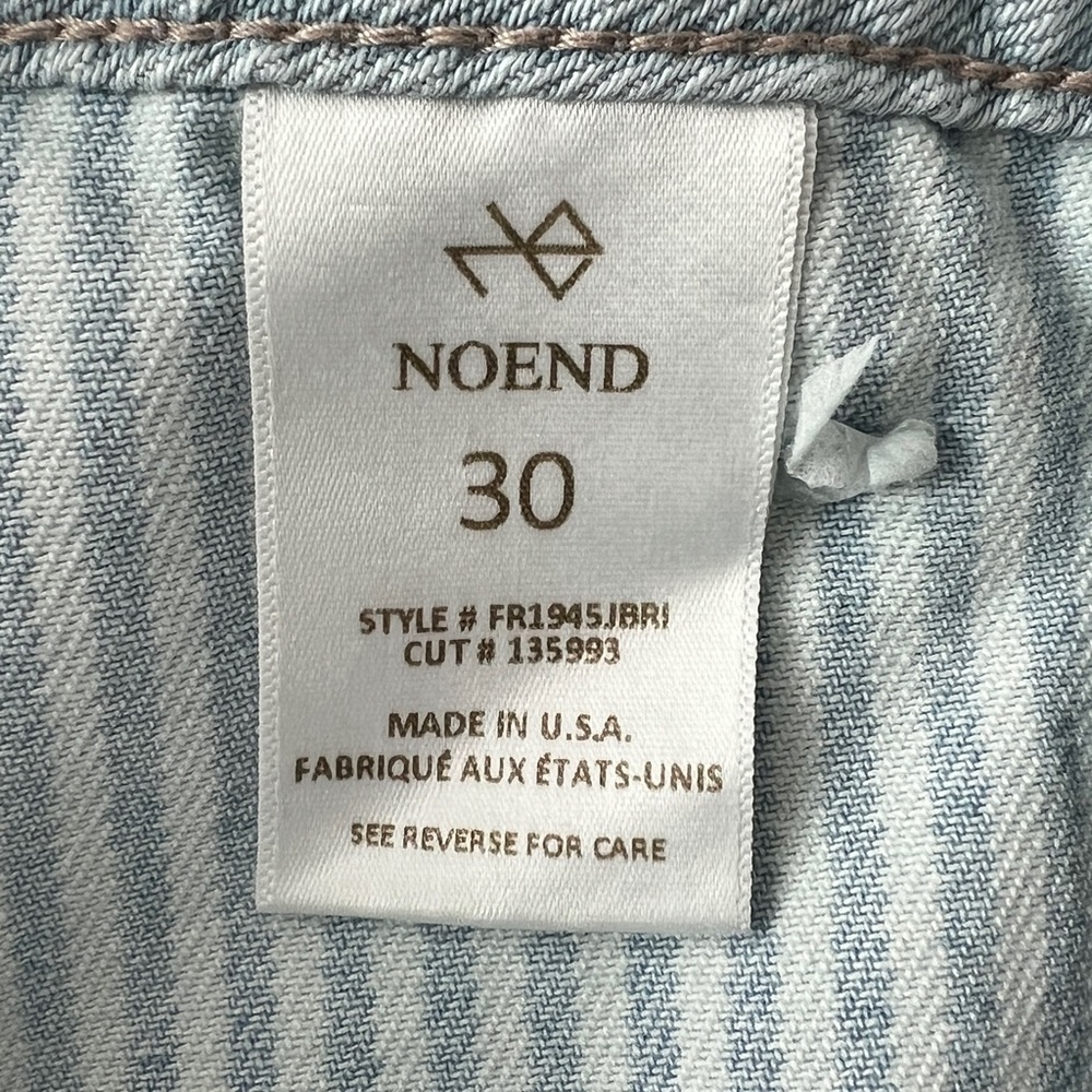 NOEND Denim Jeans Light Wash Hi Rise Wide Leg Pintuck Stripe Panels NWT 30 - Picture 11 of 14